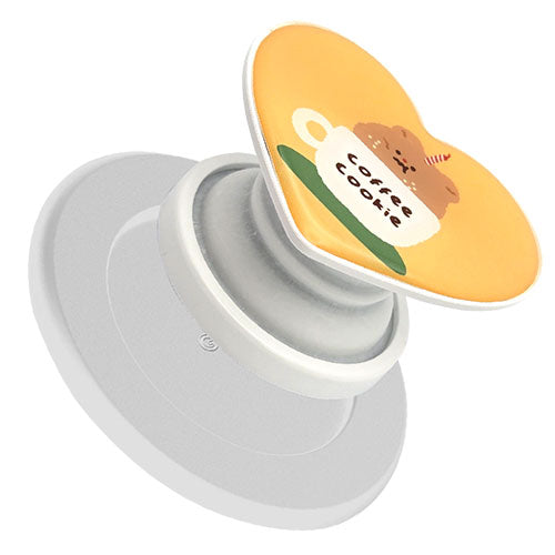 グリップトック Magsafeプレートセット 磁石でくっつけるスマホグリップ ハート コーヒークッキー