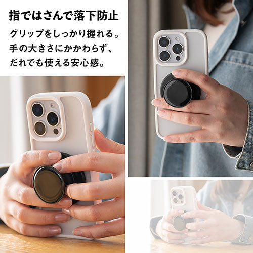 Griptok Magsafe対応スマホグリップ グリップトック マグセーフで着脱自在 スタンド サークル/ブラック 33GPCCEPBLCC11