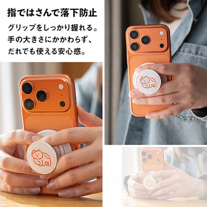 Griptok Magsafe対応スマホグリップ グリップトック マグセーフで着脱自在 スタンド サークル/ねこ 33GPCCEPWHCC18