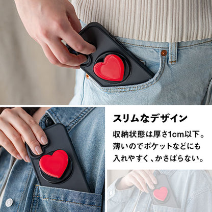 Griptok Magsafe対応スマホグリップ グリップトック マグセーフで着脱自在 スタンド ハート/レッド 33GPHTEPBLHT11