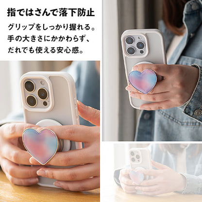 Griptok Magsafe対応スマホグリップ グリップトック マグセーフで着脱自在 スタンド ハート/パープル 2506GPTHH0229