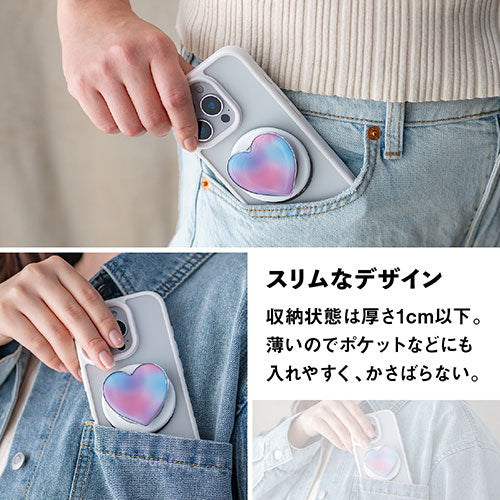 Griptok Magsafe対応スマホグリップ グリップトック マグセーフで着脱自在 スタンド ハート/パープル 2506GPTHH0229