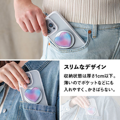 Griptok Magsafe対応スマホグリップ グリップトック マグセーフで着脱自在 スタンド ハート/パープル 2506GPTHH0229