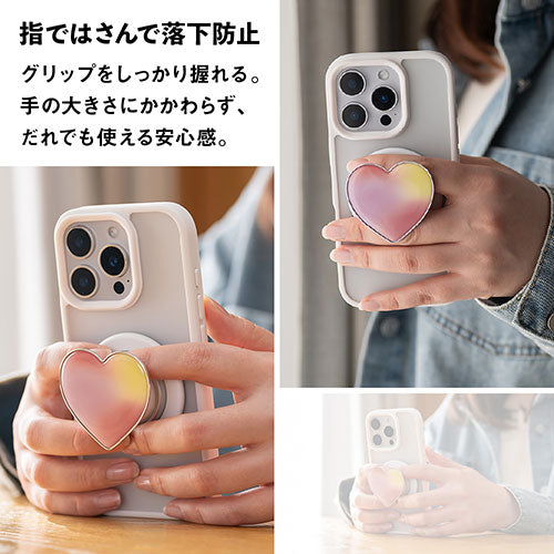 Griptok Magsafe対応スマホグリップ グリップトック マグセーフで着脱自在 スタンド ハート/ピンク 2506GPTHH0431
