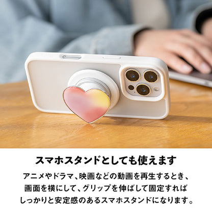 Griptok Magsafe対応スマホグリップ グリップトック マグセーフで着脱自在 スタンド ハート/ピンク 2506GPTHH0431