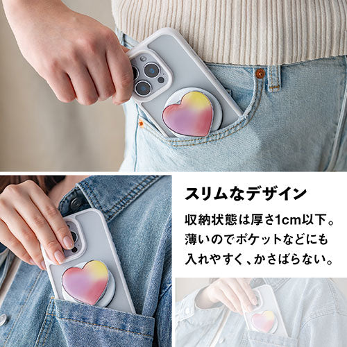 Griptok Magsafe対応スマホグリップ グリップトック マグセーフで着脱自在 スタンド ハート/ピンク 2506GPTHH0431