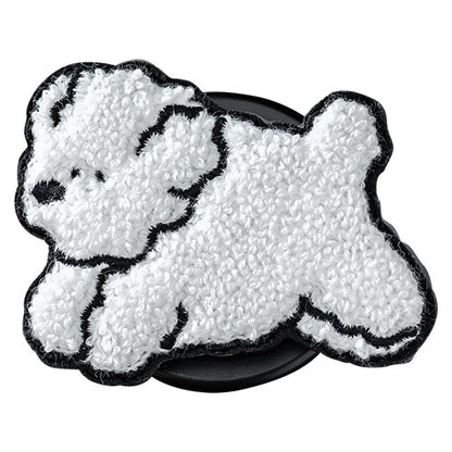 Griptok Magsafe対応スマホグリップ グリップトック マグセーフで着脱自在 スタンド 刺繍タイプ しろくま(はしる) 2506BCGRB19BC