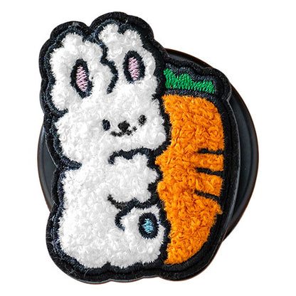 Griptok Magsafe対応スマホグリップ グリップトック マグセーフで着脱自在 スタンド 刺繍タイプ うさぎ 2506BCGRB22BC