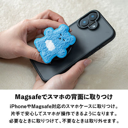 Griptok Magsafe対応スマホグリップ グリップトック マグセーフで着脱自在 スタンド 刺繍タイプ クマ(くも) 2506BCGRB33BC