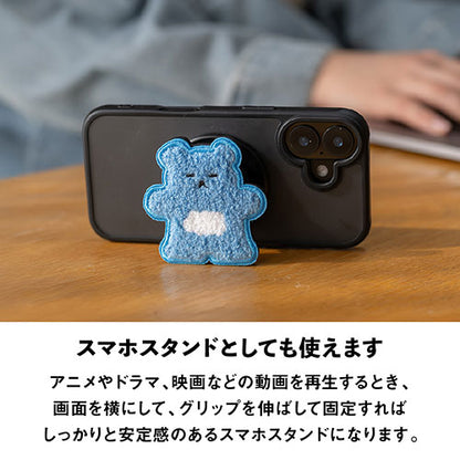 Griptok Magsafe対応スマホグリップ グリップトック マグセーフで着脱自在 スタンド 刺繍タイプ クマ(くも) 2506BCGRB33BC