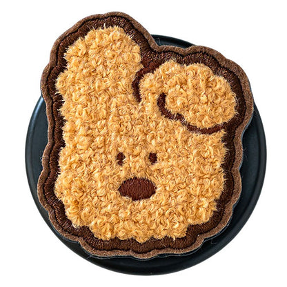 Griptok Magsafe対応スマホグリップ グリップトック マグセーフで着脱自在 スタンド 刺繍タイプ クマ(かお) 2506BCGRB43BC