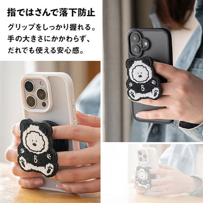 Griptok Magsafe対応スマホグリップ グリップトック マグセーフで着脱自在 スタンド 刺繍タイプ しろくま 2506BCGRB44BC
