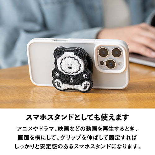 Griptok Magsafe対応スマホグリップ グリップトック マグセーフで着脱自在 スタンド 刺繍タイプ しろくま 2506BCGRB44BC