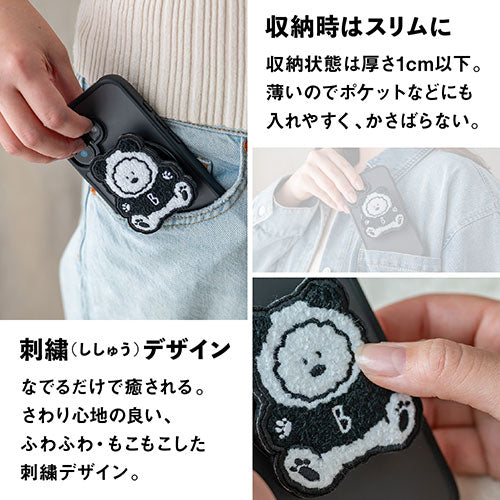 Griptok Magsafe対応スマホグリップ グリップトック マグセーフで着脱自在 スタンド 刺繍タイプ しろくま 2506BCGRB44BC